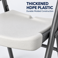 Chaise pliante en plastique HDPE avec poignée de transport, cadre en acier épaissi, siège portable pour jardin, terrasse, salle à manger, événements en plein air, usage domestique