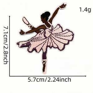 Patch brodé thermocollant/autocollant rose tendance, motif Danseuse de ballet, Team Bride Xoxo, pour la décoration de vêtements, chapeaux et sacs - Product Image 6