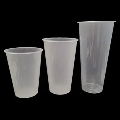 Desechables de plástico de burbuja taza de té de la taza de café de plástico con tapas de tomar leche PP té de hielo tazas de 500ML 700ML 360ML de pared estilo Pcs