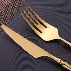 304 Stainless Steel Royal Gold Plated Cutlery Flatware Steak Spoon Set 4 in 1 - Product Image 3