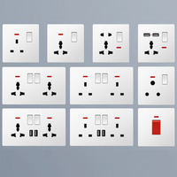 Touchmi vente en gros 13A UK British Standard PC 1/2/3 Gang 13A lumière universelle interrupteur mural et prise électrique