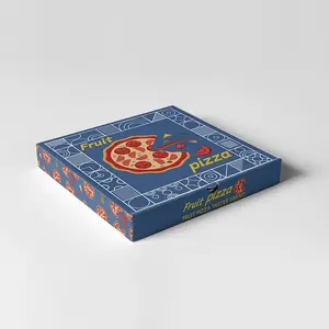 Kotak Pizza kertas Logo kustom kualitas tinggi pabrik grosir kotak Pizza bergelombang cetak warna-warni