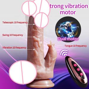 เครื่องสั่นดิลโด้แบบลิ้นกล้องส่องทางไกลไร้สายสมจริงให้ความร้อนแบบนุ่มนวลเครื่องสั่นสำหรับผู้หญิงเลียกระเจี๊ยว - Product Image 2