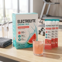 Watermelon Salt Electrolyte Drink Mix Powder Stick Packs Low Sodium Sport Hydration Supplement