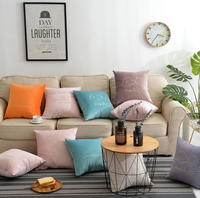 Housse de coussin carrée rose brodé en velours, nouvelle taie d'oreiller avec livraison gratuite, 18 "x 18"