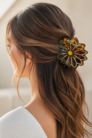 Jepit Rambut Akrilik Bunga Daisy Besar DOWELL, Buatan Tangan, Elegan, Trendi, Aksesoris Rambut untuk Penggunaan Sehari-hari Wanita Eropa Amerika