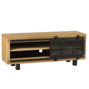 Consola de TV para Sala de Estar Hecha a Mano con Madera Sólida, Paneles Decorativos Tallados y Amplio Interior - Product Image 2