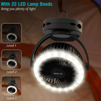 Ventilateur de Camping Portable avec crochet suspendu ventilateur de bureau lampe à LED 10000 mAh Clip multifonction sur crochet ventilateur de Table pour Camp de voyage en plein air
