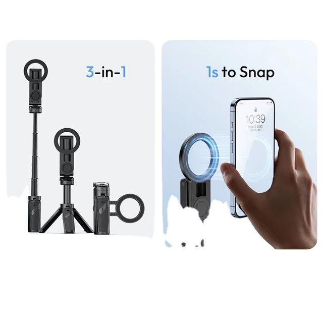 Quick Snap Portable Magnetic Tripod Ulanzi JJ03 Selfie Stick Phone Grip for iphone 16 15 14 13 Pro for Photography Vlog