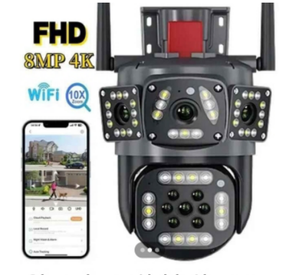 WIFI 3スクリーン屋外Wifi Cctvカメラ人間の動き追跡4KホームセキュリティPTZカメラ - Product Image 1