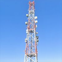 Tour de communication par relais micro-ondes en treillis d'acier à 4 poteaux de 40 m, marquage d'obstacles aériens, vitesse du vent 120-180 km/h, 20-30 m/s