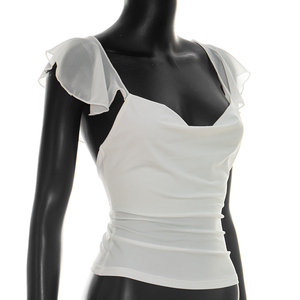 Viviblook Y26TP149 T-shirt décontracté d'été pour femme, nouveau haut sexy ajusté à col bas pour les vacances à la plage - Product Image 2