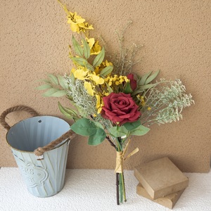 Bouquet de roses artificielles design fabricant CF01125 pour mariage et décoration intérieure, arrangement floral portable - Product Image 2