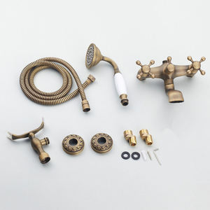 Ensemble de douche en laiton antique avec pommeau de douche de style té<span class=keywords><strong>l</strong></span>éphone à main montage mural mitigeur d'<span class=keywords><strong>eau</strong></span> chaude et froide robinet de baignoire - Product Image 6