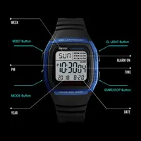 Skmei 1278 jam tangan Digital LED pria, arloji Dial persegi kronograf olahraga dengan Timer hitung mundur, tahan air dalam dan bercahaya 50M