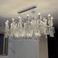 Lustre LED en cristal de luxe personnalisé, style nordique moderne et élégant, pour salle à manger, éclairage de plafond, luminaires suspendus pour îlot de cuisine, taille moyenne
