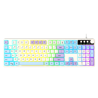 Nouveauté Clavier de jeu rétroéclairé 104 touches USB filaire Clavier de jeu pour ordinateur rétroéclairé Accepte le logo personnalisé
