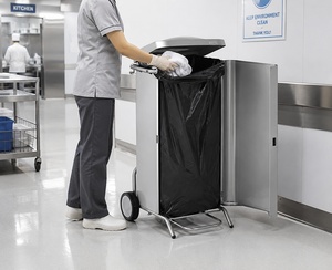 Commercial Mobile Waste Bag Trolley with Pedal Lid Heavy-Duty 100L Mobile Waste Bin Trolley for Hotel & Restaurant Supplies - Product Image 3