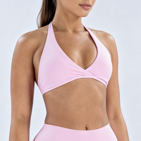 Soutien-gorge de sport double couche à dos découpé, coupe ajustée, sexy, color block, haut de yoga, dos stylisé, crop top de gym