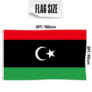 Bandera de Libia al por mayor de 3x5 pies, doble cara, 3 capas, poliéster resistente, para exteriores, bandera nacional libia, Drapeau <span class=keywords><strong>Libye</strong></span> - Product Image 2