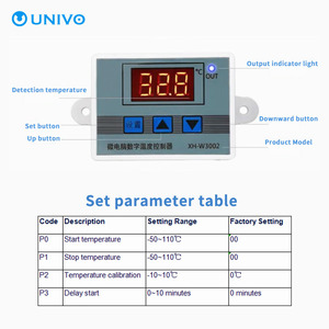 Pengontrol Termostat <span class=keywords><strong>Digital</strong></span> Cerdas Mikrokomputer XH-W3002 Saklar Pengatur Suhu Akurasi 0.1 Layar <span class=keywords><strong>Digital</strong></span> OEM - Product Image 2