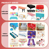 Nappe jetable en plastique, couverture de Table, imperméable, pour fête d'anniversaire, 100 pièces/3 paquets