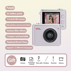 Appareil photo numérique compact S6 2,5K, 64MP, écran IPS de 1,4 pouce, zoom 16x, enregistreur vidéo en time-lapse pour YouTube, TikTok, adolescents - Product Image 4