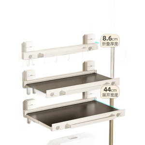 Folding Clothes Rack Rectangle Hook Type Foldable Mobile Drying Rack For Balcony <b>Window</b> Space Saving - Product Image 5