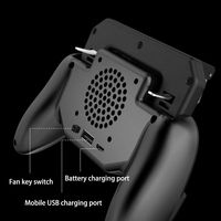 Manette de jeu pour téléphone portable PUBG Mobile, joystick, ventilateur de refroidissement 2000mAh, manette de jeu avec poignée de refroidissement pour téléphones IOS et Android jusqu'à 6,5 pouces