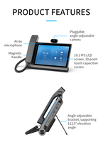 Téléphone fixe IP VoIP avec écran tactile HD de 10,1 pouces, vidéoconférence, Android 12, Wi-Fi, SIP, Gigabit Ethernet, PoE