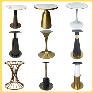 Stainless Steel Gold Plated Table Legs Round Base Modern Furniture Leg Indoor Heavy Duty Support - Product Image 4