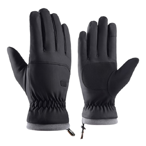 Gants d'hiver unisexes avec cordon de serrage, en polyester coupe-vent et imperméable, doublés de polaire, épais et chauds, pour le sport et le cyclisme - Product Image 4
