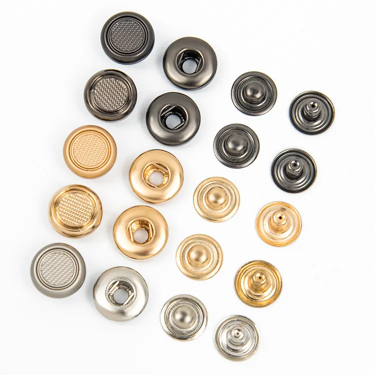 Botón a presión de metal de 15mm, 4 piezas de botones a presión hechos en fábrica