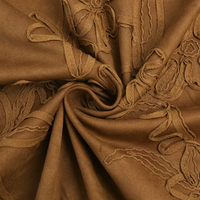 Tissu en velours suédé brodé, ruban, matériau polyvalent pour robes de femmes, sacs à main, textiles de maison, canapés, robes
