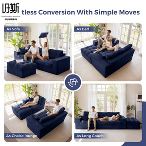 High-end <b>Inflatable</b> L-shaped Modular <b>Bed</b> Modern Fabric Design Eco-Friendly Sponge Filled Three Seat for Living Room - Product Image 3