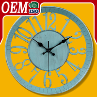 Horloge murale numérique silencieuse bleue rétro de 30 cm, décoration de la maison, cadeau promotionnel, horloge murale vintage 3D, décoration de la maison