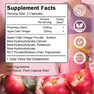 Suplementos orgânicos cápsulas de emagrecimento para perda de peso 60 cápsulas de vinagre de cidra de maçã