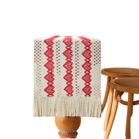 Chemin de table chic style ferme, en dentelle crochetée brodée, motif rustique, tricoté, style européen, pour maison et hôtel