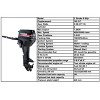 Moteur hors-bord pour bateau à essence 2 temps 9,8 CV à arbre court, démarrage manuel, haute qualité Hangkai 9,8 CV