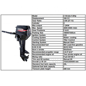 <span class=keywords><strong>Motor</strong></span> fueraborda de gasolina de 2 tiempos y 9.8 hp con eje corto y arranque manual, <span class=keywords><strong>motor</strong></span> fueraborda Hangkai de alta calidad de 9.8 hp para embarcaciones. - Product Image 2