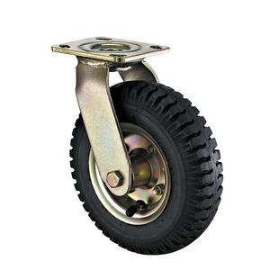 DLPO 8 ''Rodízios Placa De Chapeamento De Ouro Rodas De Rodízio De Fix Rígido De Borracha Pneumática - Product Image 3