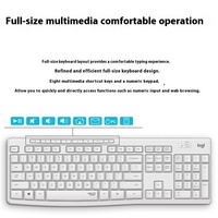 Clavier de jeu mécanique sans fil MK295, clavier d'ordinateur connecté par USB avec rétroéclairage LED, caractéristiques clés pour tablette