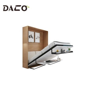 <span class=keywords><strong>Cama</strong></span> de pared <span class=keywords><strong>Vertical</strong></span> oculta con gabinete de Material de tablero de partículas, <span class=keywords><strong>cama</strong></span> plegable con doble Escritorio - Product Image 3