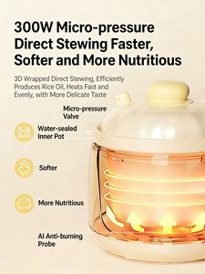 Cuisinière électrique programmable Sorge à basse pression, 1,2 litre, couvercle en céramique antiadhésif, minuterie numérique, classe d'efficacité énergétique A - Product Image 3