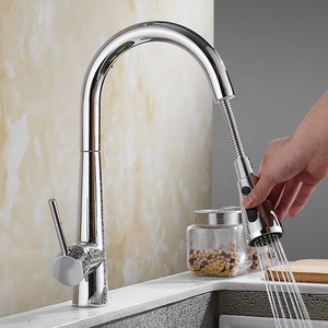 360 Rotation Single Lever Pull Out Brass Kitchen With Pull <b>Down</b> Sprayer Kitchen Mixer Water Tap AT9608-DX Double Kitchen Mixer T - Product Image 1