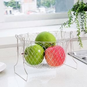 Stainless Steel Folding Fried Basket <strong>Net</strong> Multifunctional <strong>Kitchen</strong> Filter Household Drain Basket French Fries Fried <strong>Net</strong> - Product Image 4