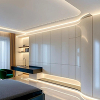 Système de dressing moderne sur mesure autoportant, gain de place, montage facile, armoire de rangement pour chambre d'appartement en MDF, OEM