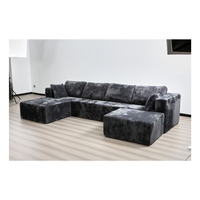 Ensemble de canapés d'angle modulaires en L compressés en vrac, design moderne en tissu, pour appartement, avec coussins rembourrés en mousse et accoudoirs droits, direct usine