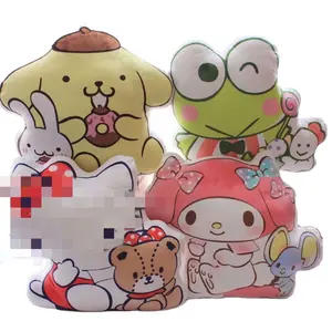 DHF821 Kawaii dessin animé imprimé canapé oreiller sanrios mélodie pompompurin keroppi chambre d'enfants voiture décoration oreillers