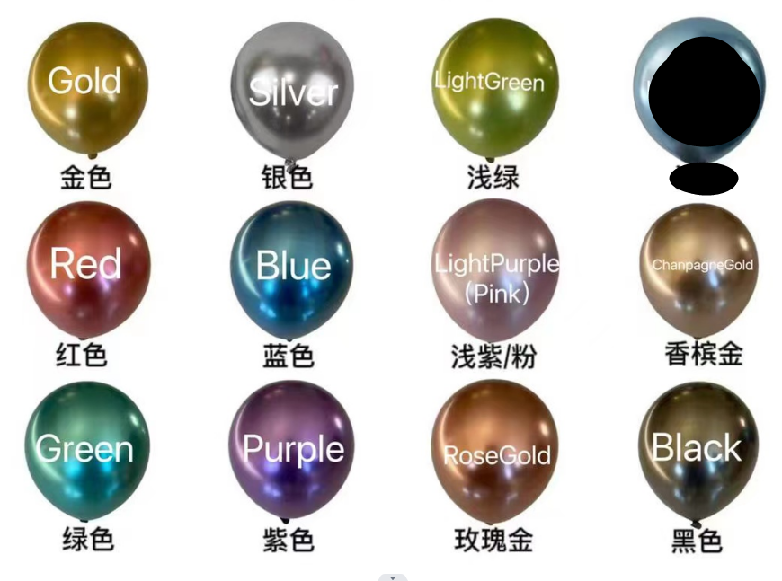 all colors are available for 5,10,12,18 and 36inch